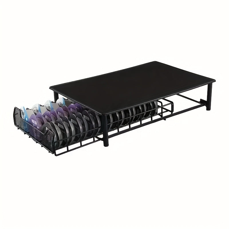 Base de máquina de café Iron Art con cajón de almacenamiento para cápsulas y estantes