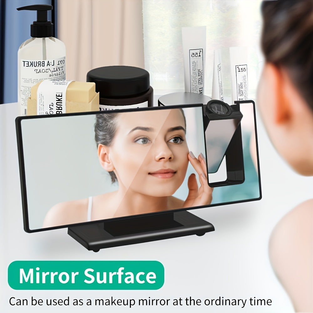 Digital Alarm Clock with Mirror Projection Temperature Calendar USB Powered for Home Office Bedroom