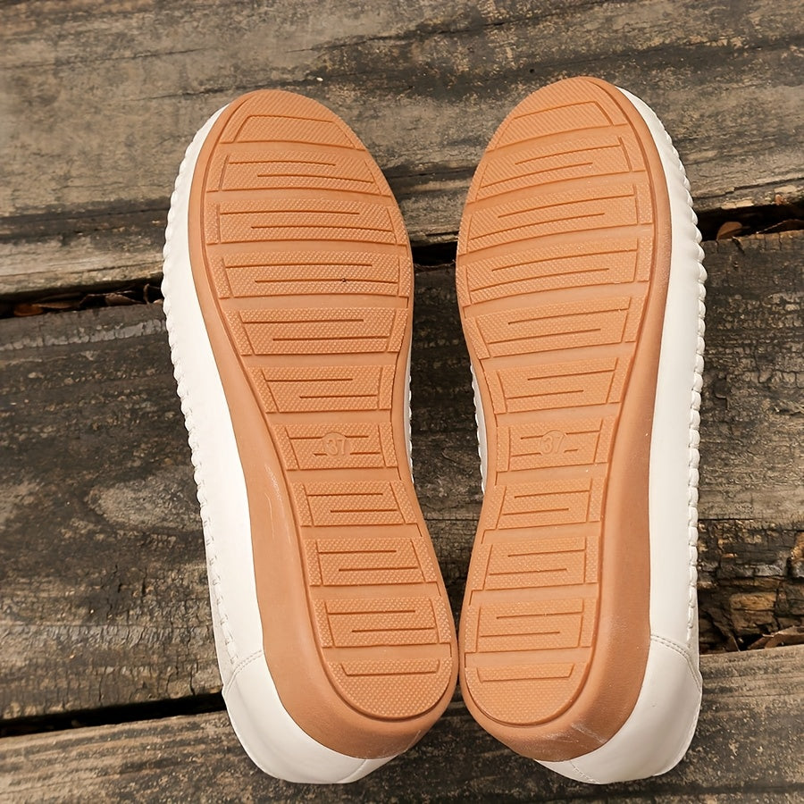 Women's Flat Loafers Slip-On Breathable Perforated TPR Sole All-Season Shoes