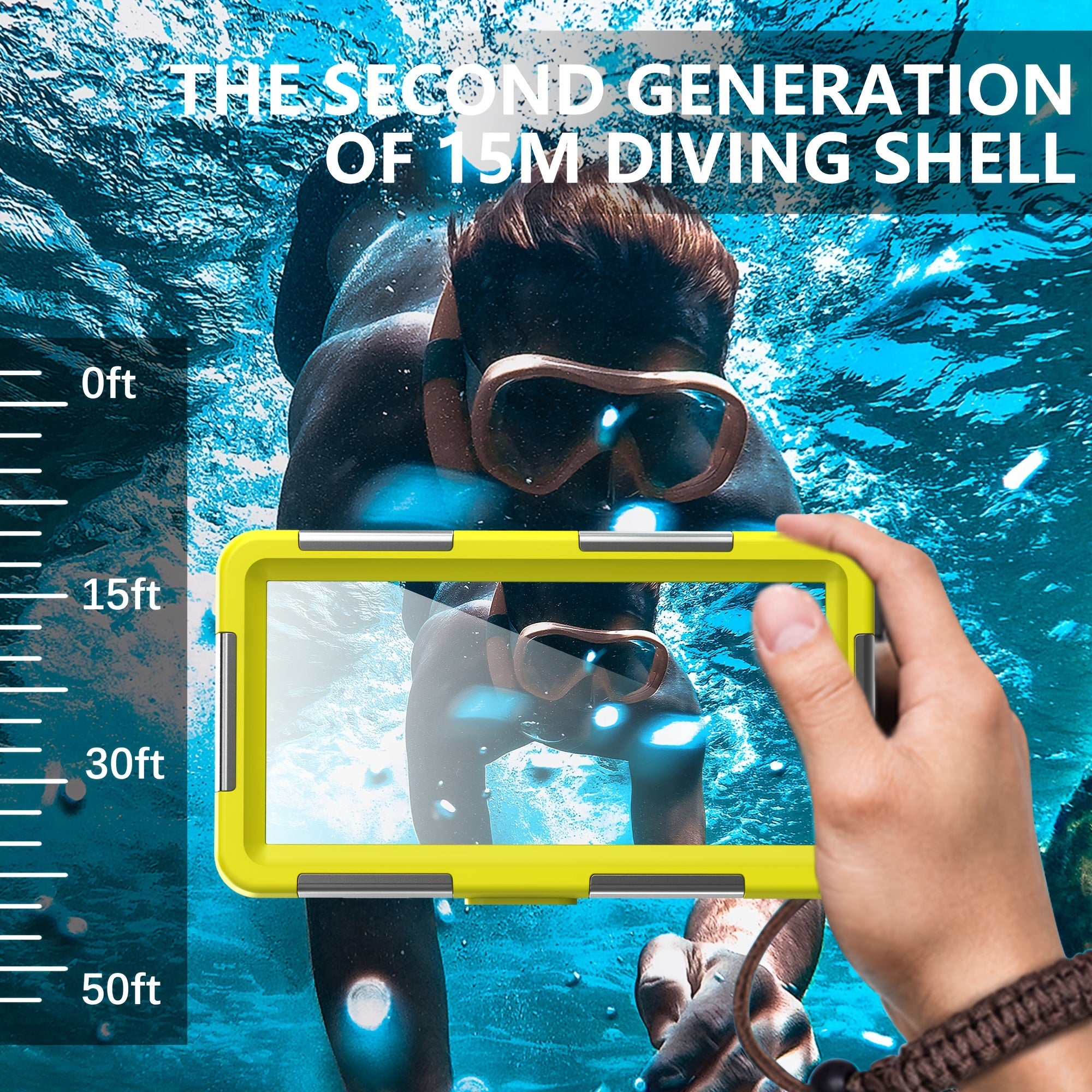 Waterproof Phone Case for Underwater Photography Diving Up to 15m 50ft Durable with Lanyard