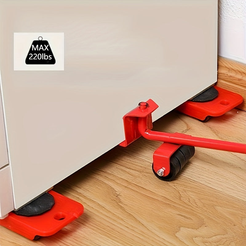 5-Piece Furniture Lifter and Slider Kit with 360-Degree Rotatable Pads for Easy Rearranging