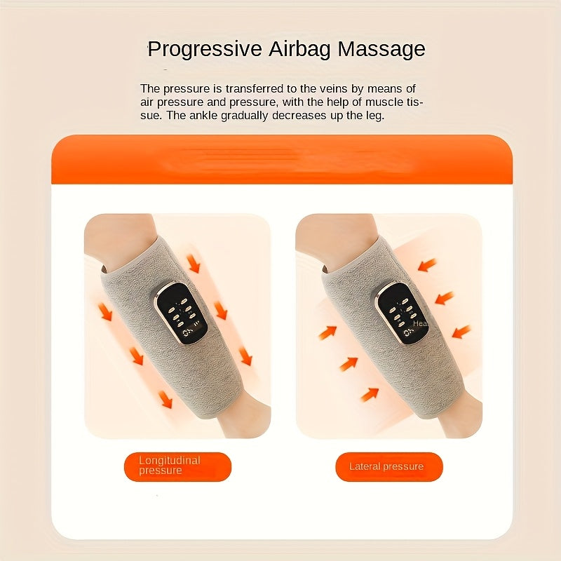 Qayta zaryadlanadigan, issiq siqish bilan elektr oyoq massajeri, oyoqlar, oyoq, sonlar va tizzalar uchun mos, simsiz ishlash uchun mo'ljallangan.