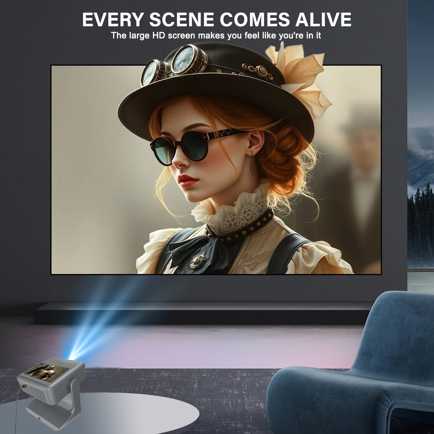 Портативный 4K сенсорный проектор с автофокусом, WiFi6, 1080P, домашний кинотеатр