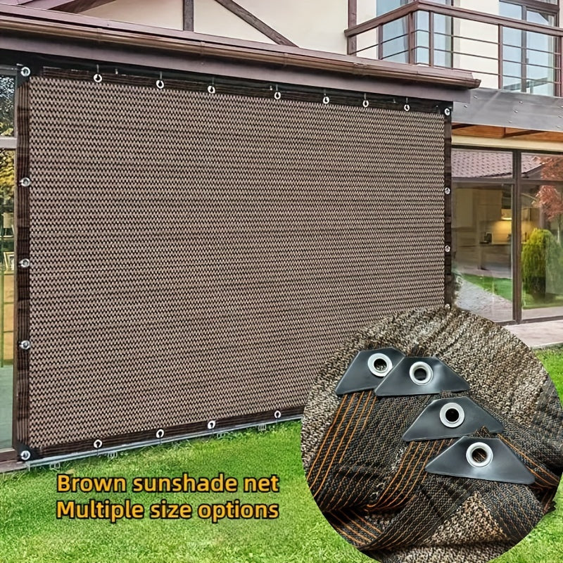 90% Sunshade Cloth for Garden Patio Greenhouse Brown Polyester Outdoor Sunblock Shade Net