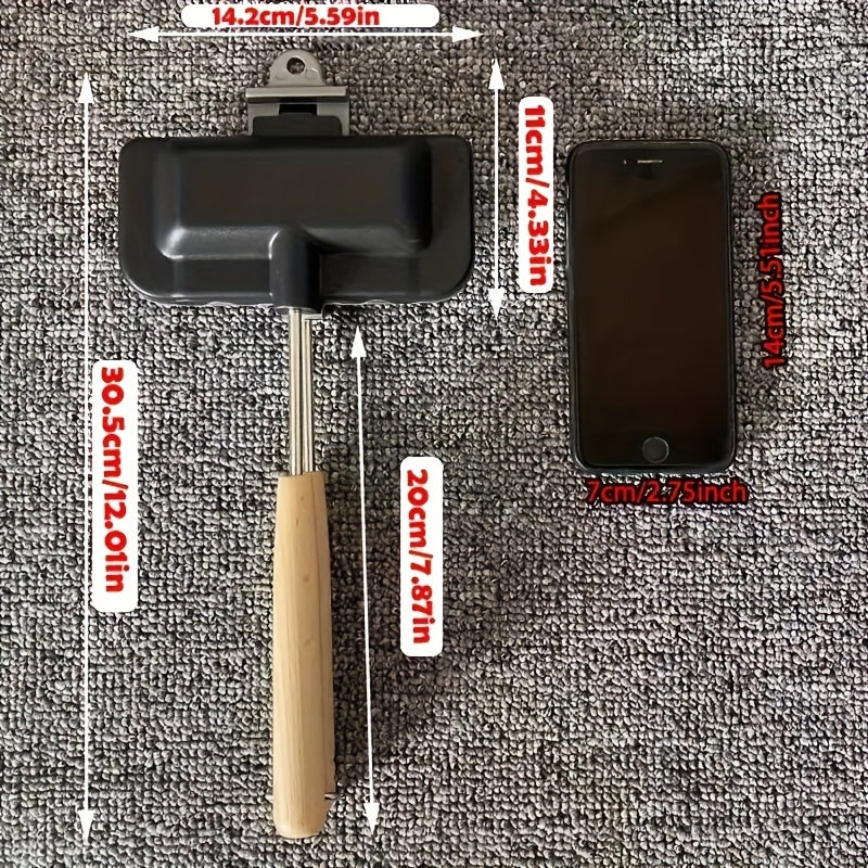 1 dona Deluxe Double-Sided Non-Stick Sandwich Maker - Mukammal non-stik uchun oson chiqarish, nonushta, vafli va burgerlar uchun, joyni tejovchi oshxona qurilmasi, uy oshpazligi uchun muhim pishirish asbobi, alyuminiy