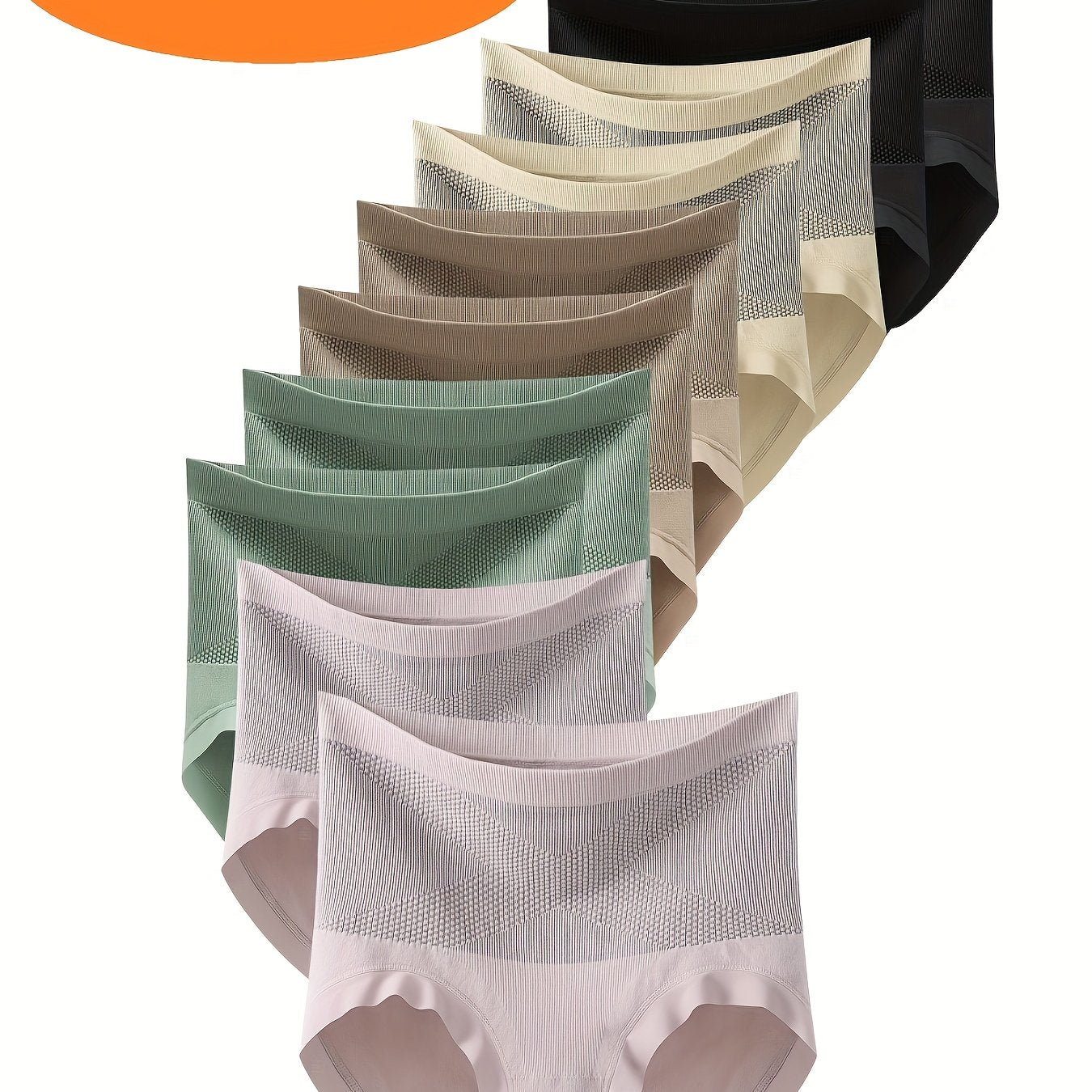 Women’s High-Waist Seamless Shapewear Briefs in Polyamide Knit Fabric Set of 10 S-XXXL