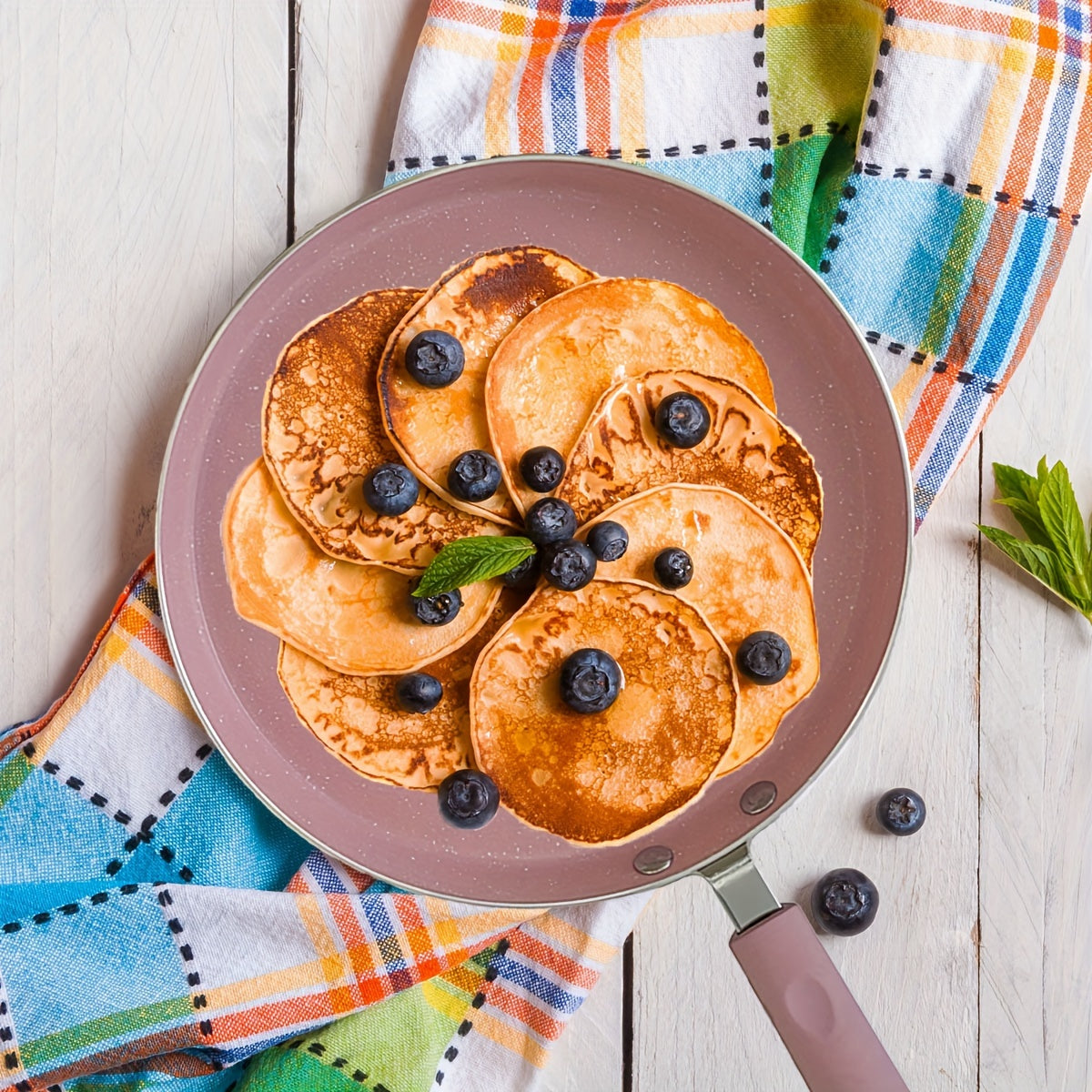 Aluminum Non-Stick Pancake Pan 25.91cm with Wooden Handle Dishwasher Safe