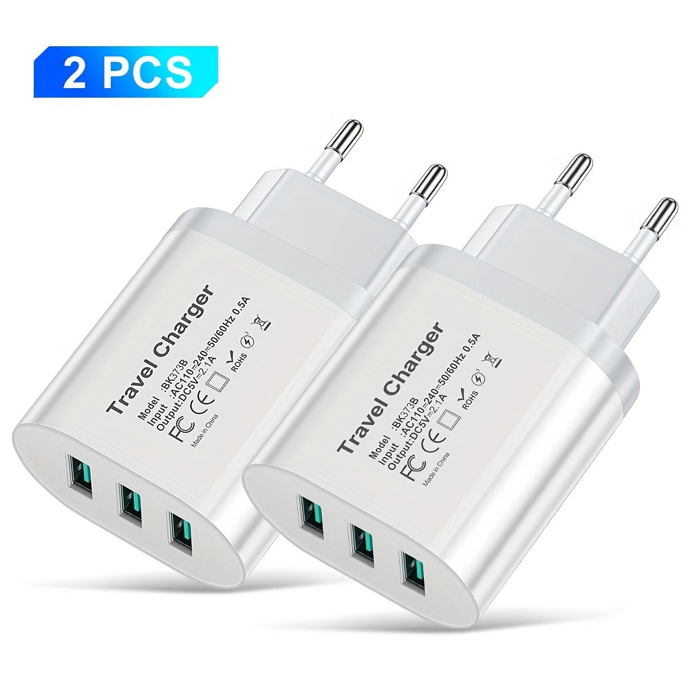 3-портовое USB-зарядное устройство для быстрой зарядки, дорожный адаптер, белый и черный