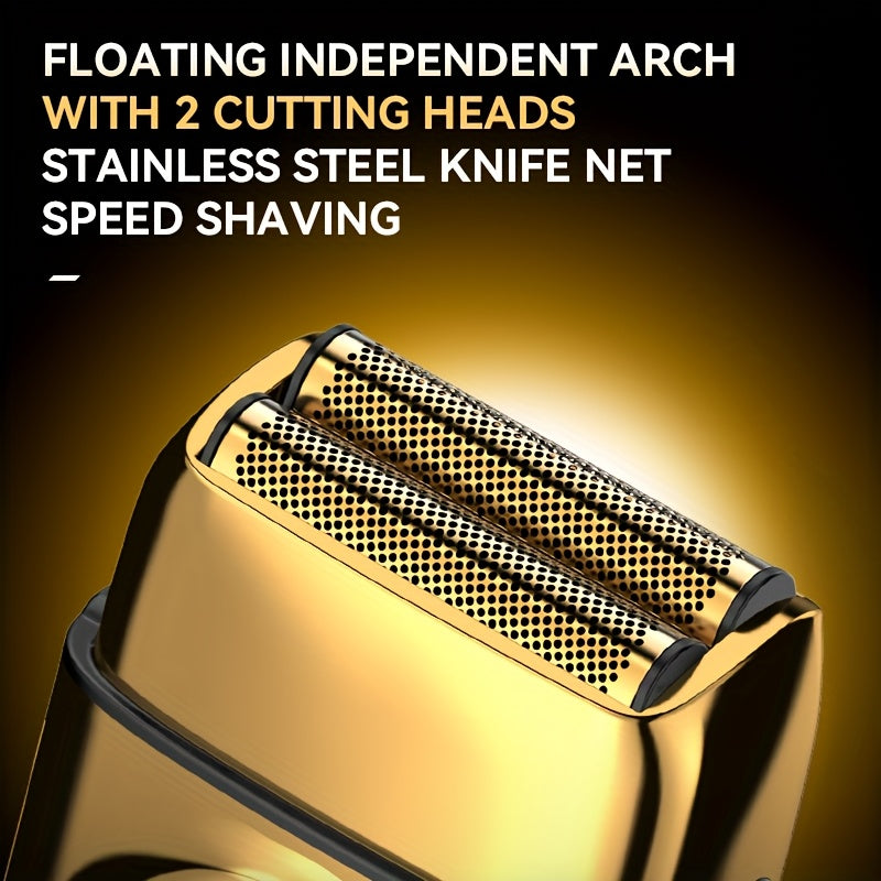 KEMEI T288 Режущий электробритва с двойной головкой, LED-дисплей, зарядка через USB, нержавеющая сталь, литиевая батарея 1400 мАч, время работы от батареи 46-60 минут, для мужчин, праздничный подарок.