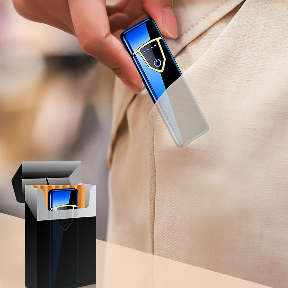 Men's USB Rechargeable Electric Flameless Windproof Plasma Lighter