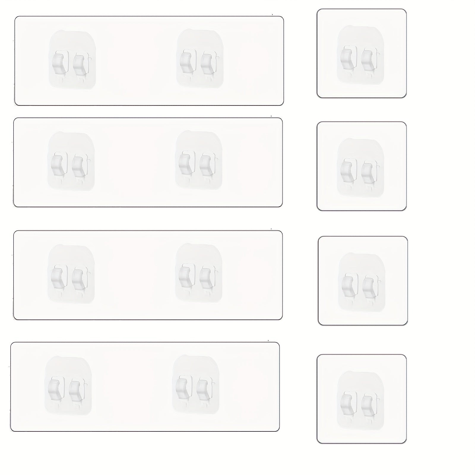 8pcs Ganchos de plástico para ducha, organizador de almacenamiento para baño con pegatinas de repuesto