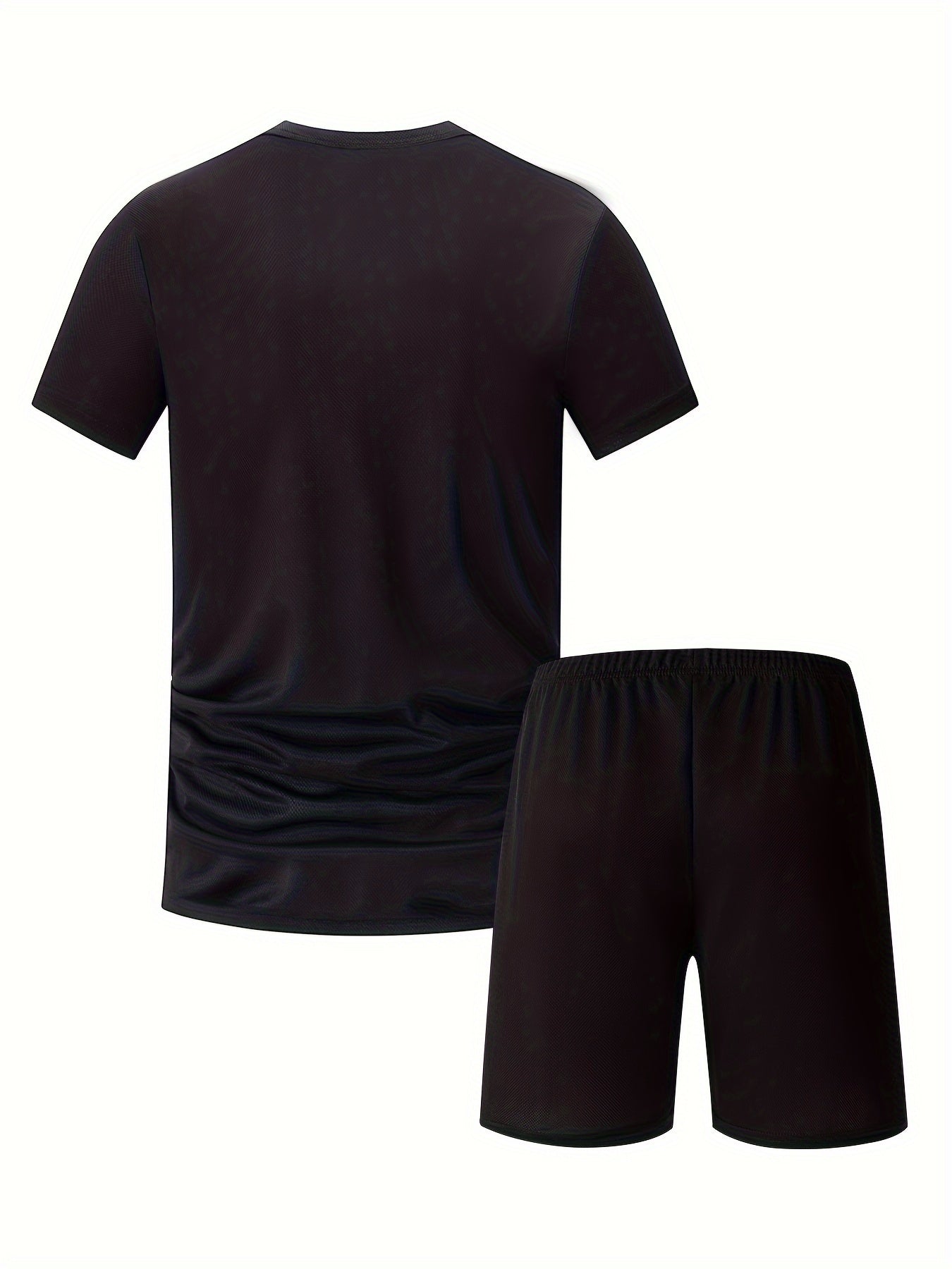 Men's Summer Sportswear Set Gradient Short Sleeve T-Shirt and Elastic Waist Shorts