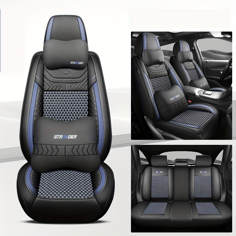 All-Season Wear-Resistant Ice Silk Full Coverage Car Seat Cover for Five-Seater