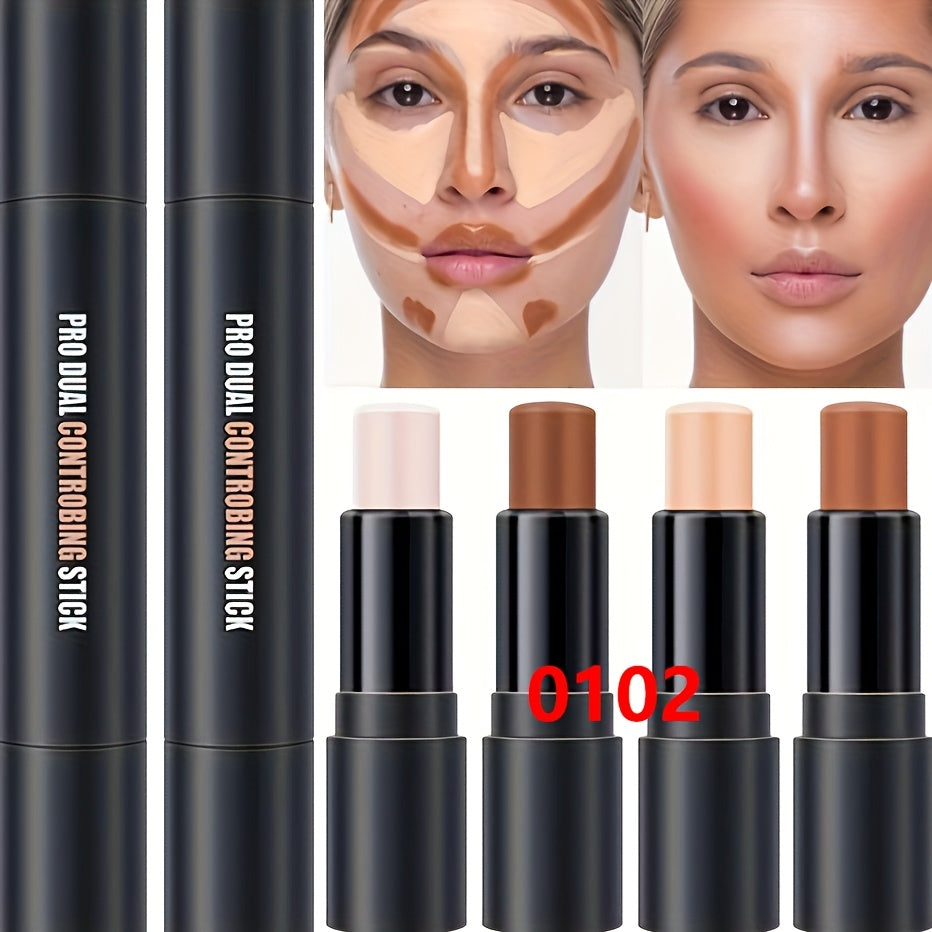 2 Pack Contour Stick Makeup Set Concealer Highlighter with Squalane