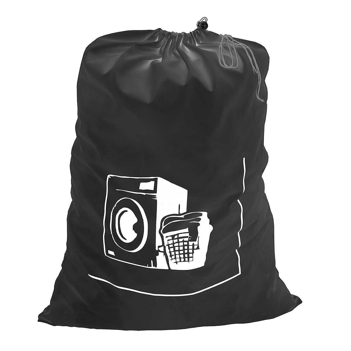 Bolsa de lavandería de tela Oxford resistente de 50cm x 70cm, reutilizable, almacenamiento negro para ropa y juguetes