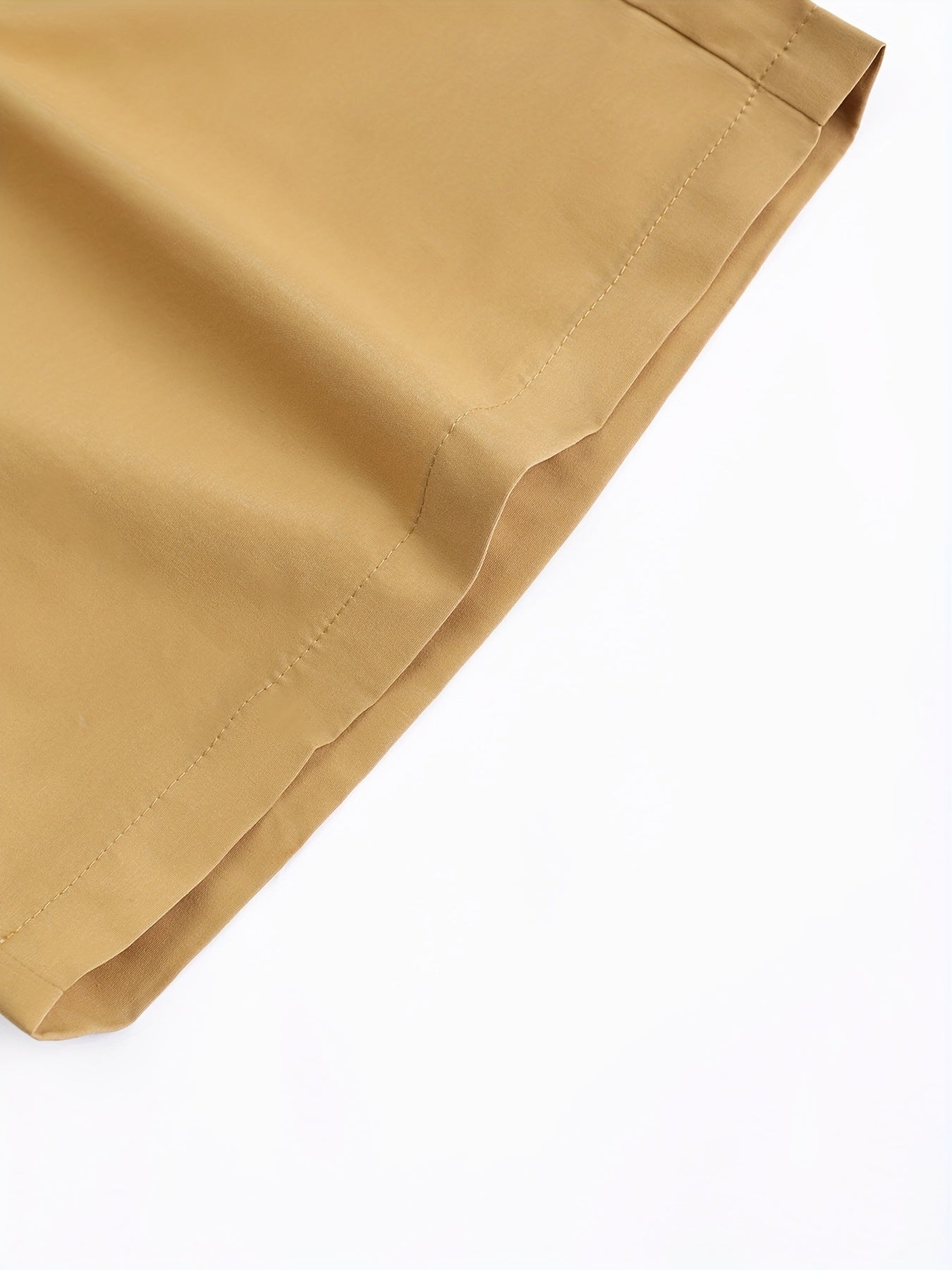 Plus Size Men's Casual Short Sleeve Button-Up Shirts Light Beige Yellow Polyester Summer Wear