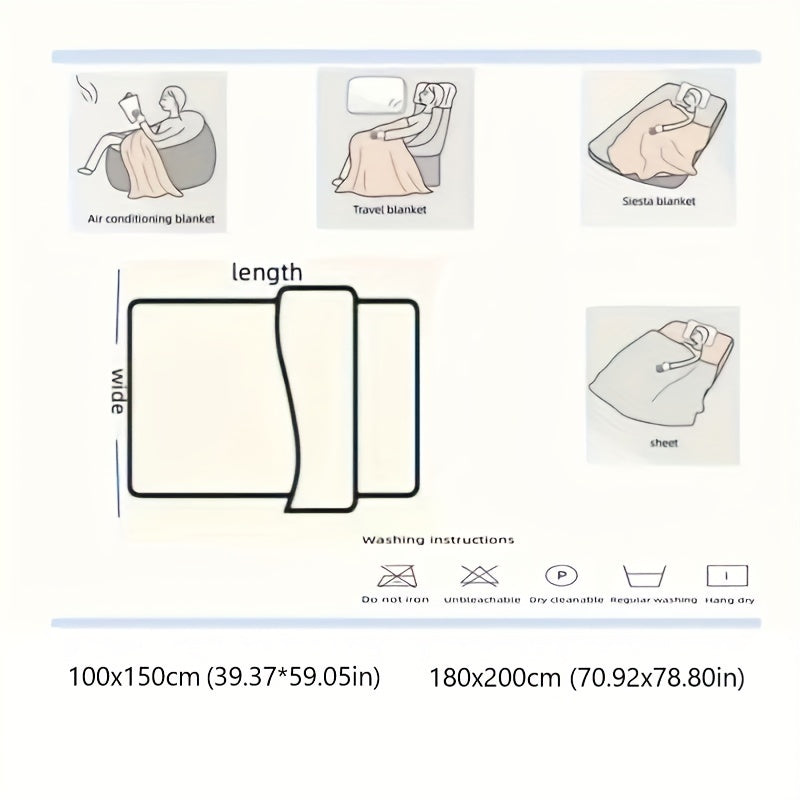 Faux Rabbit Fur Throw Blanket All-Season Soft Cozy Bed Sofa Travel Office