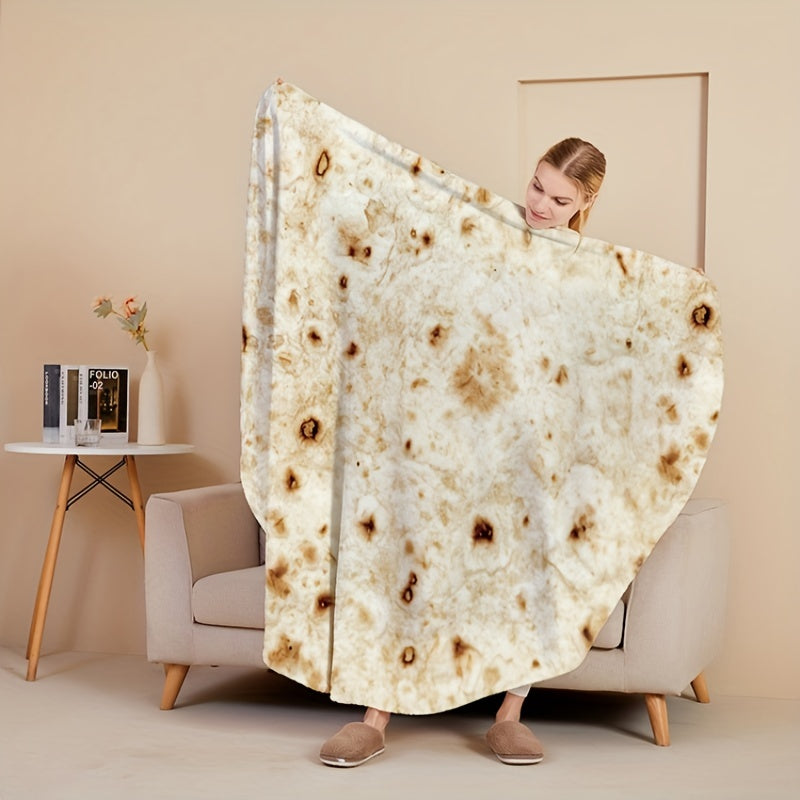 Flannel Food Print Blanket Soft Warm Multi-Functional for Couch Bed Camping Travel