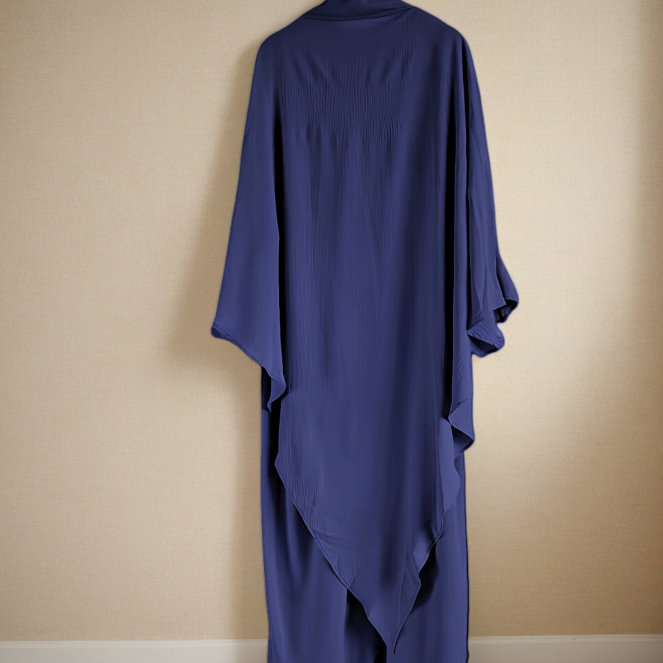 Plus o'lcham Maxi Abaya kiyi odatiy uzunlikdagi uzun qo'lqopli to'liq qora