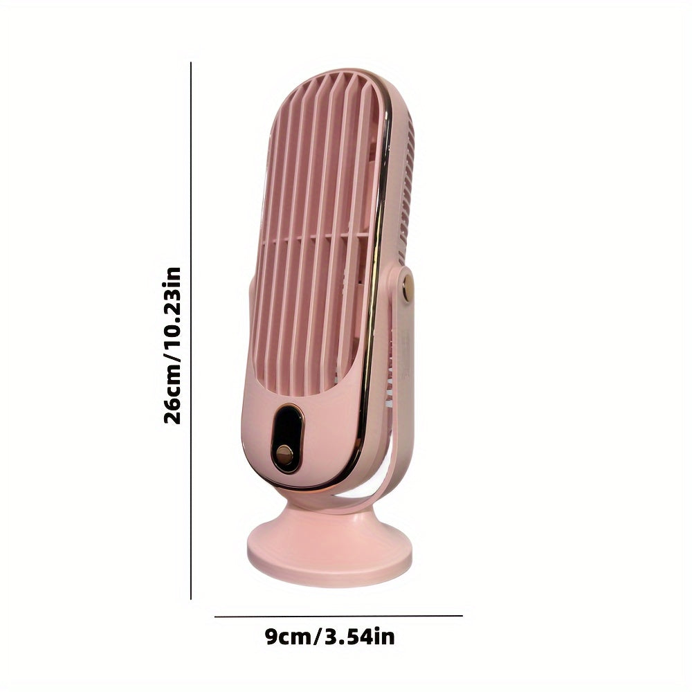 Portable USB Desktop Fan Dual Blade 5-Speed Adjustable 360° Rotation for Home Office Travel