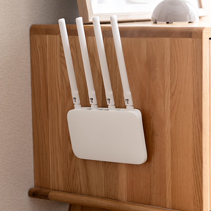 Magnetic Circle Remote Control Holder with 6 Metal Wall Mount Hooks No Drilling