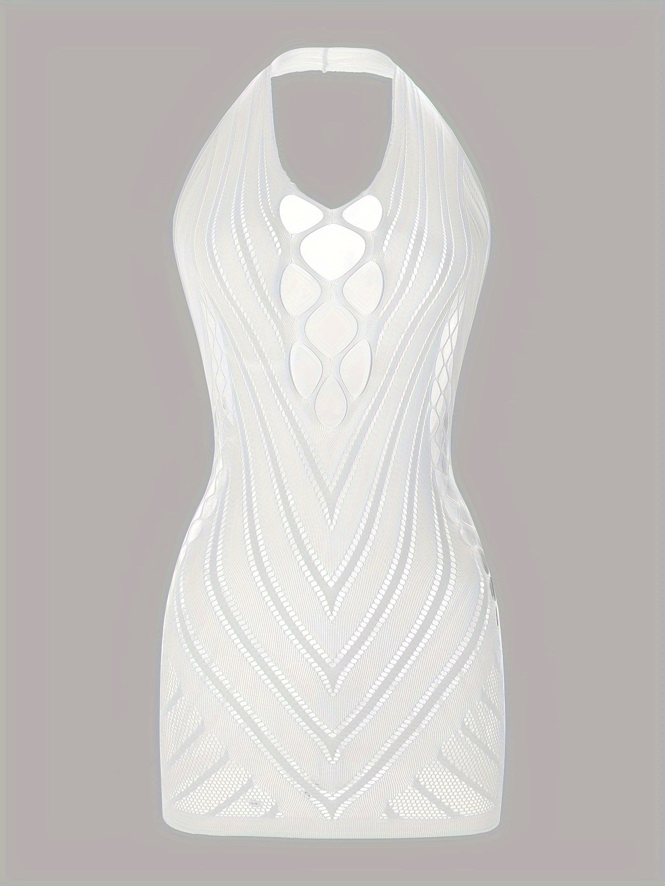 Jozibali Tarmoq Libosi, Halter Orqa Qismli Bodycon Dizayni, Ayollar Lingerie.