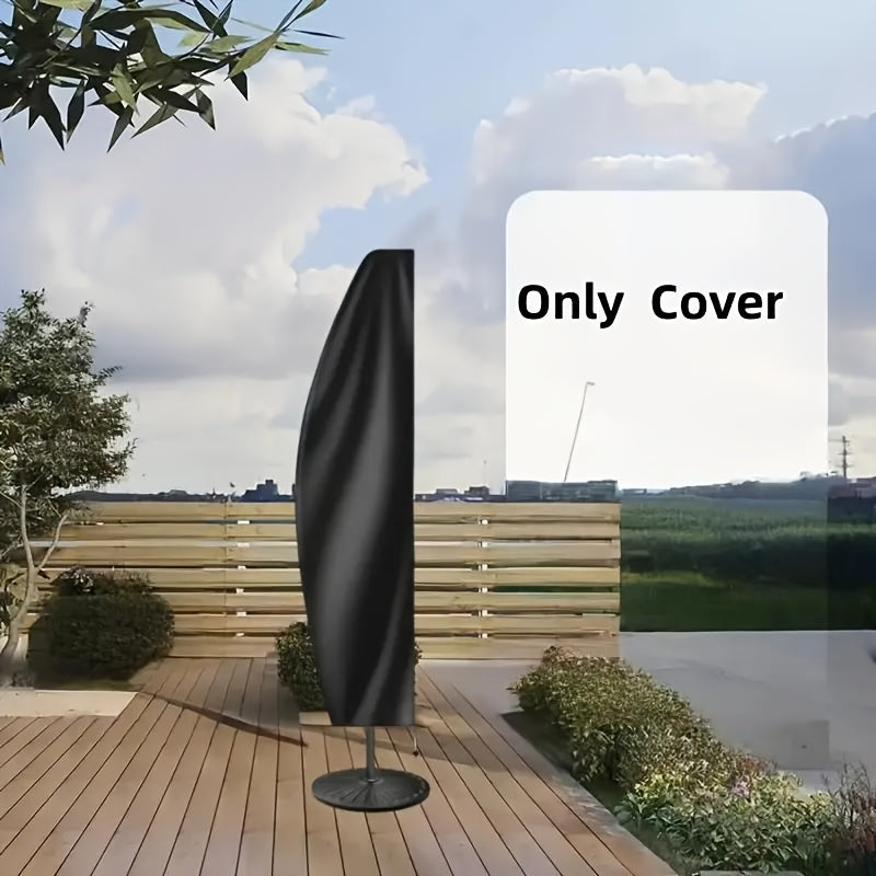 Black Patio Umbrella Cover Fits 9 to 3.66 Meters Water-Resistant Fabric
