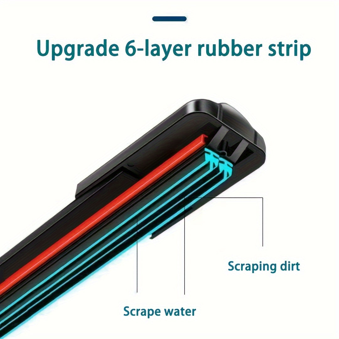 Universal 6-Layer Rubber Car Wipers High Definition Quiet Durable