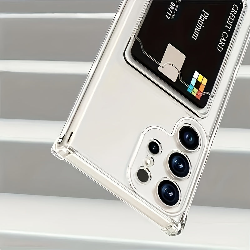 Transparent TPU Phone Case for Samsung Galaxy A54 A53 A52 A34 A14 A13 S21 S22 S23 S24 A15 A35 A55 A25 S25 A06 A16 A26 A36 A56 with Drop-Resistant and Card Slot