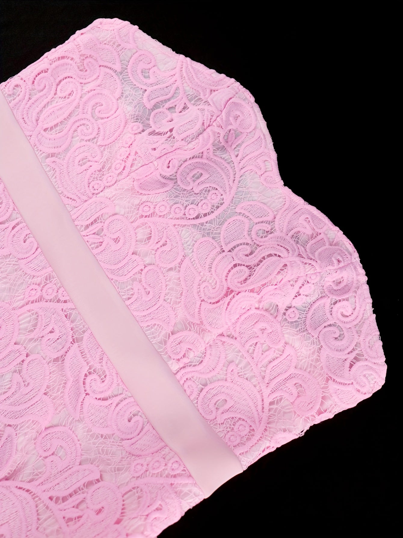 Women's Pink Lace Off-Shoulder Dress Ruffled Hem for Weddings and Parties