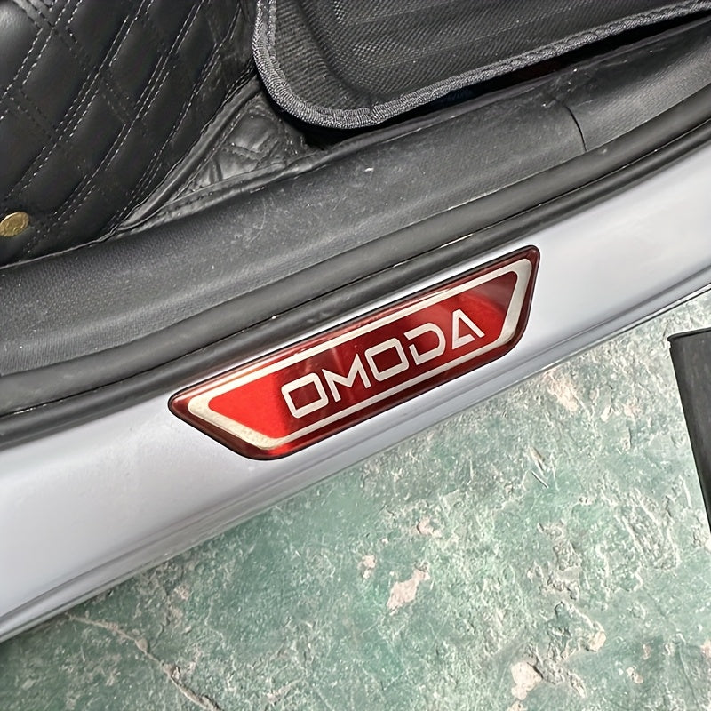 4 dona zanglamaydigan po'latdan yasalgan eshik chegarasi chiziqlari avtomobillar uchun, chizishga qarshi, 5 rang