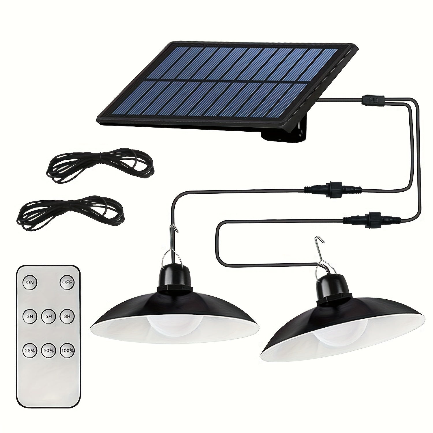 Solar Pendant Light with Remote Control and Adjustable Brightness for Indoor Outdoor Use