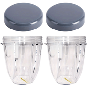 Set of 2 18oz BPA-Free Plastic Replacement Cups with Lids for Blenders