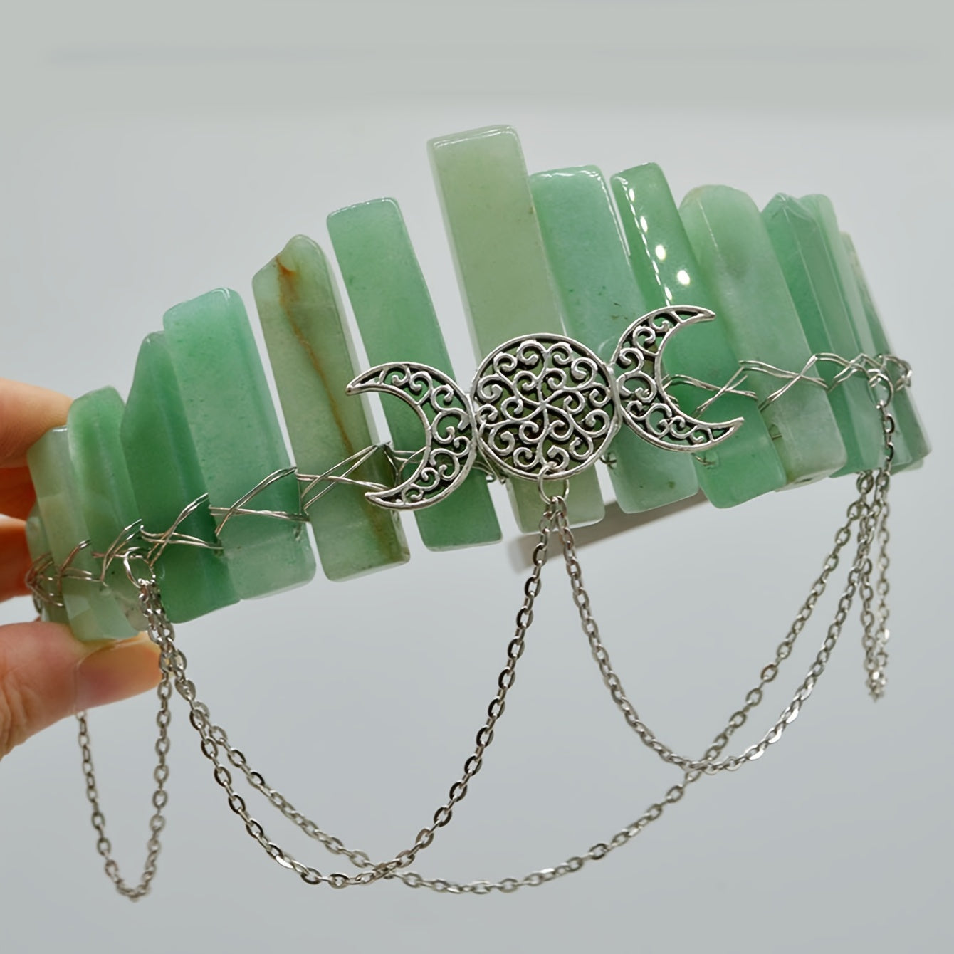 Crystal Quartz Crown Headband for Boho Weddings Festivals and Photoshoots