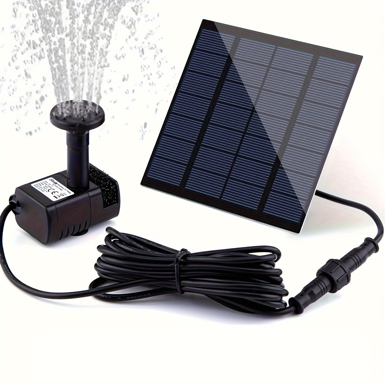Solar-Powered Bird Bath Pump with Removable Photovoltaic Module for Garden Pond Pool