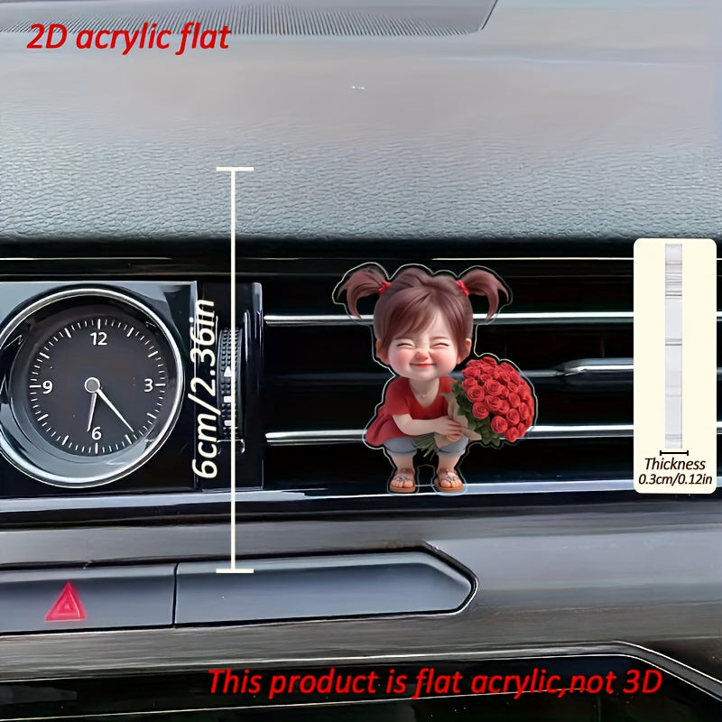 Cute Cartoon Car Air Vent Clip Acrylic Perfumed Fragrance Diffuser Pack
