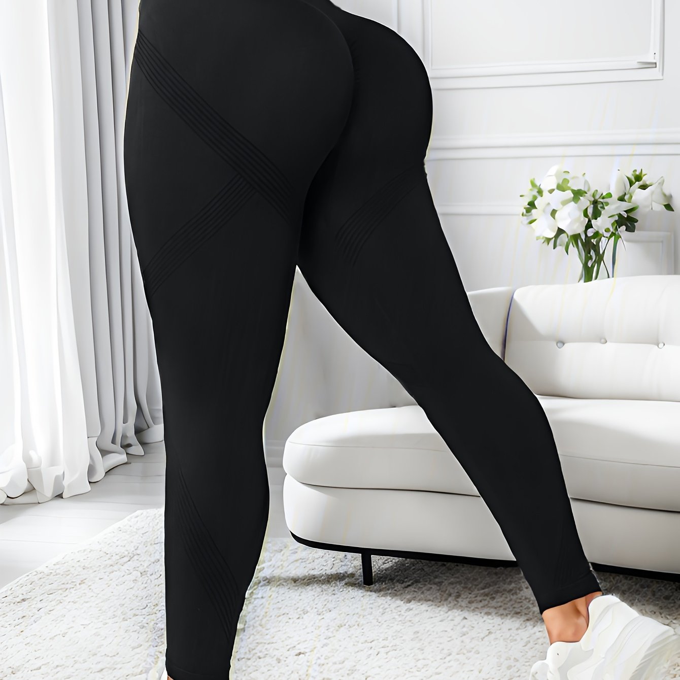 Plus Size High-Waist Peach Lift Yoga Leggings Seamless Quick-Dry Stretchy