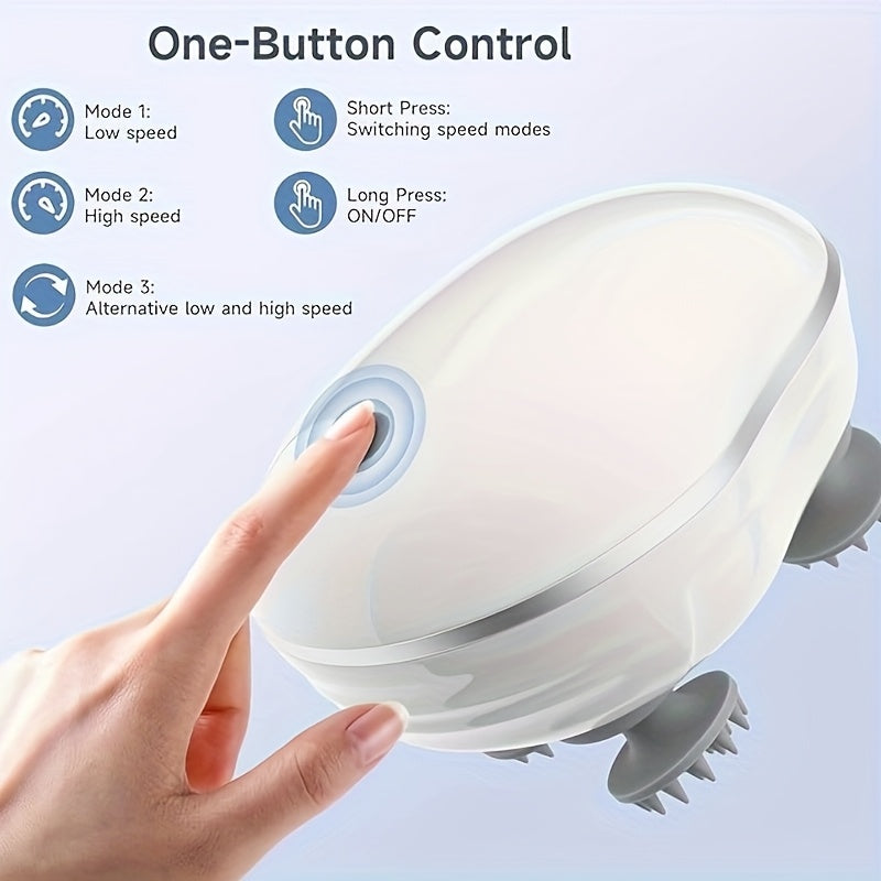 Portable Electric Head and Body Massager with USB Charging and 600mAh Battery