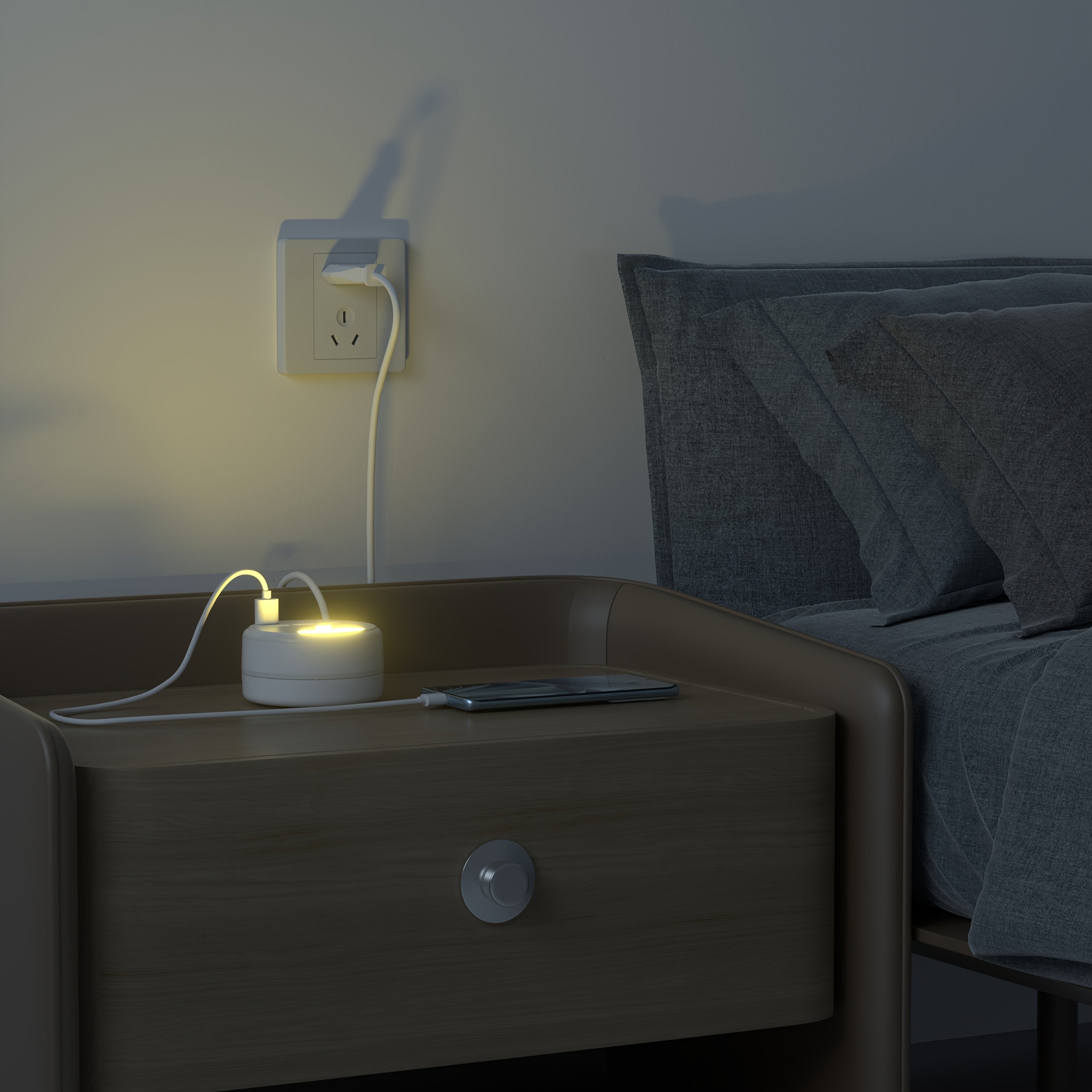 Estación de carga USB de 6 puertos con 3 puertos USB-A y 3 puertos USB-C, cable de extensión ultrafino para viajes y oficina en casa