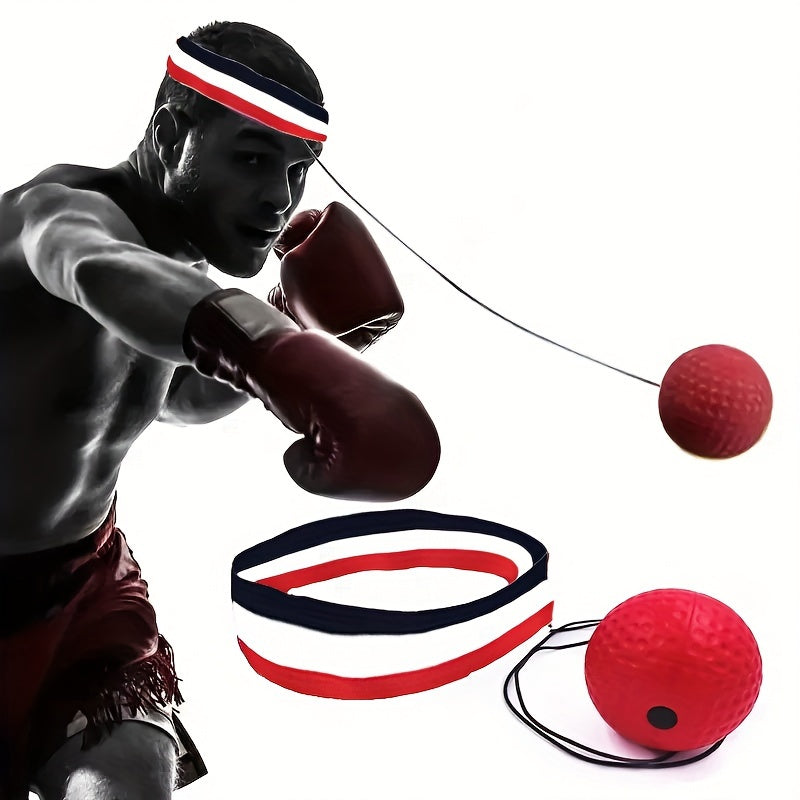 Head-Mounted Boxing Reaction Ball for Speed and Agility Training Red Black