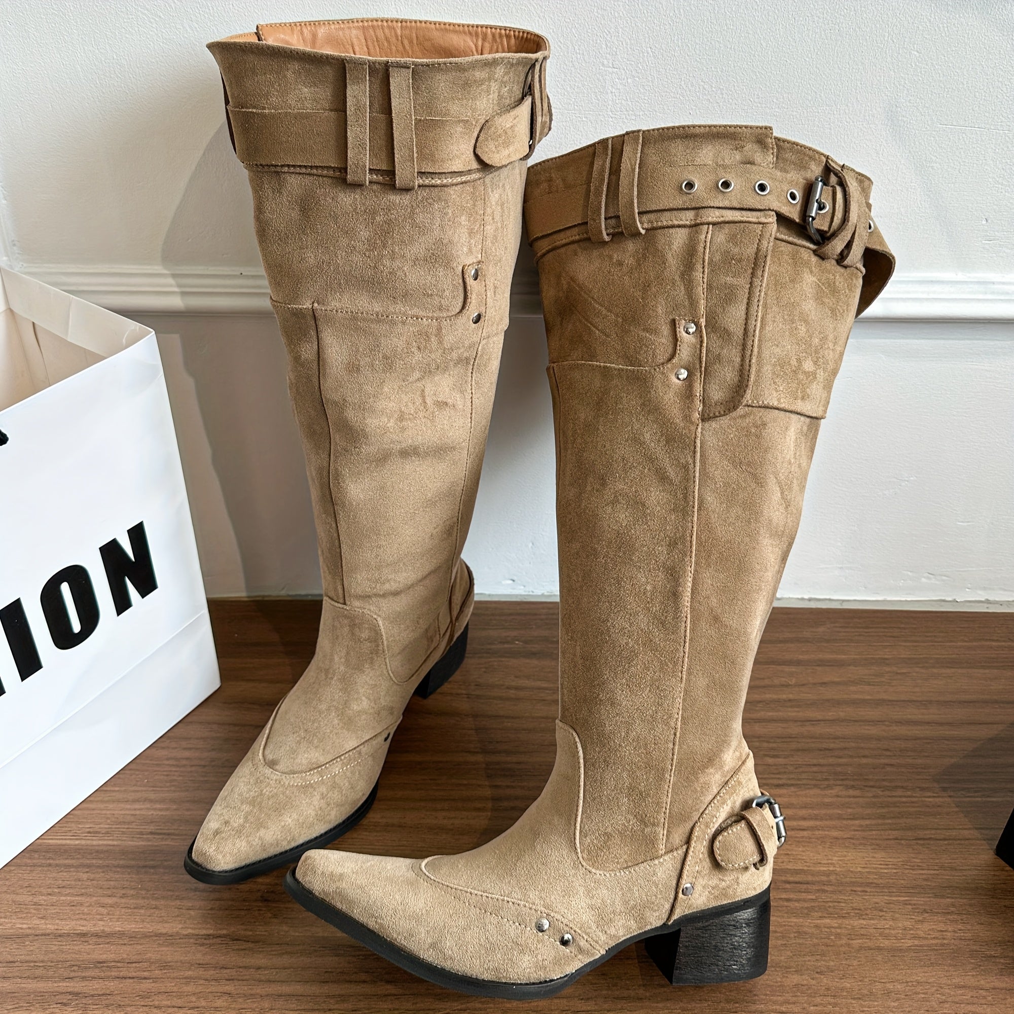 Женские ботинки на каблуке-карандаше из искусственной кожи с острым носком и массивным каблуком, однотонные