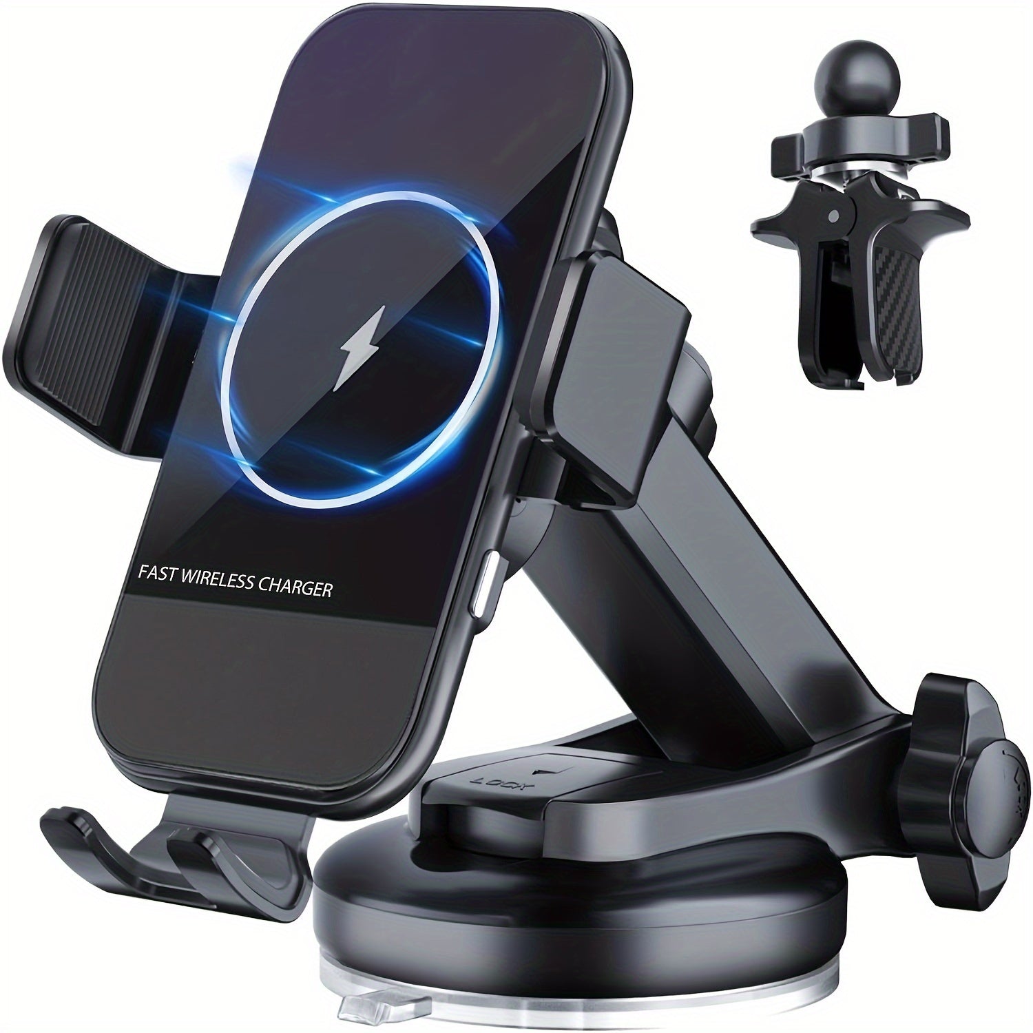 Wireless Car Charger Fast Charging Automatic Clamping for iPhone and Samsung