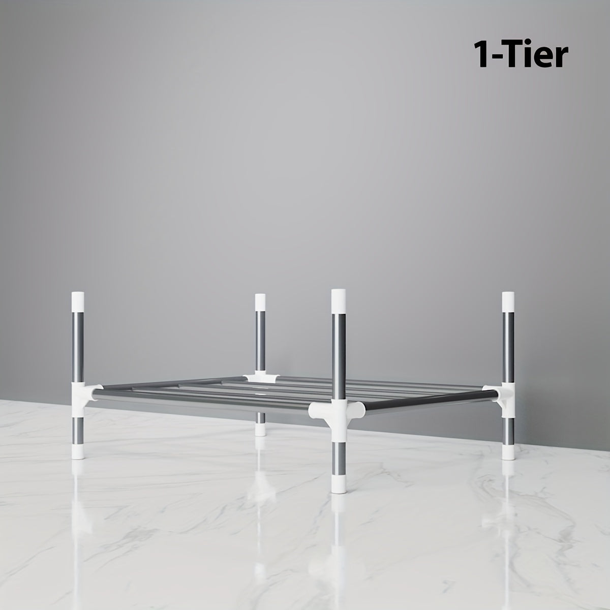 Multi-Tier Stainless Steel Storage Shelf for Kitchen Bathroom Balcony