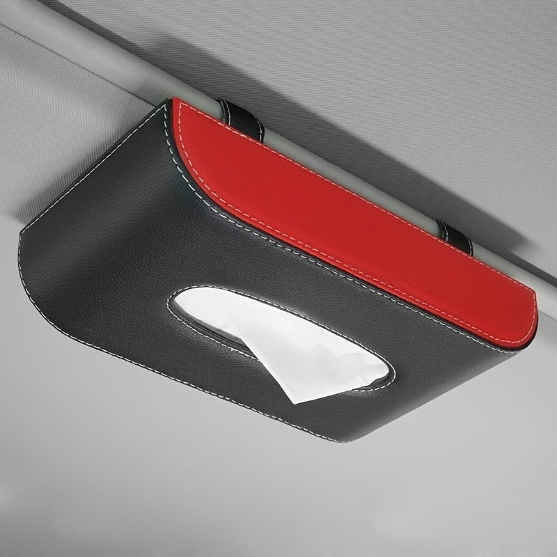 Держатель для салфеток в автомобиль из черной кожи, подвесная органайзер для интерьера автомобиля