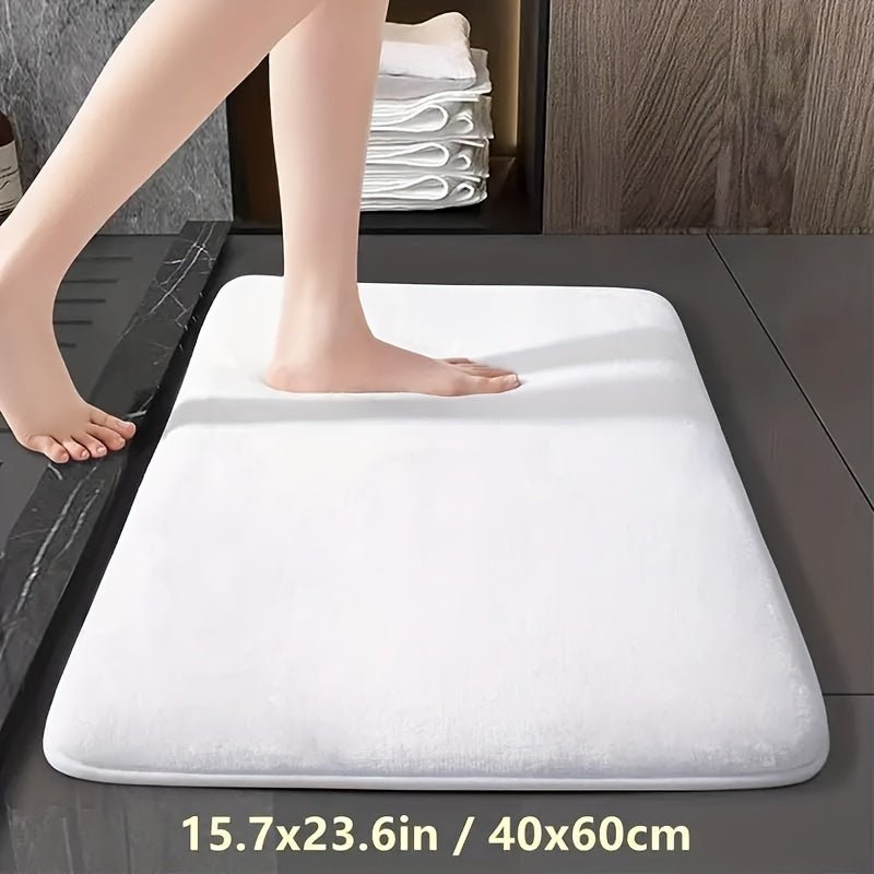 Alfombra de baño de esponja de alta densidad 39.88x59.94cm Antideslizante Suave Blanca Absorbente