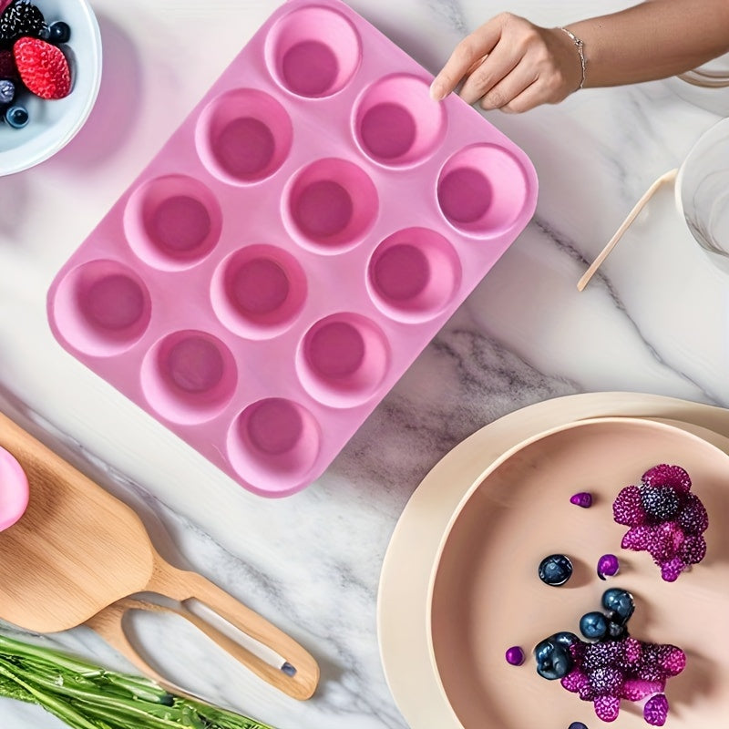 Silicone Baking Mold 12-Cavity Rectangular Non-Stick Heat-Resistant for Cakes Puddings Tarts