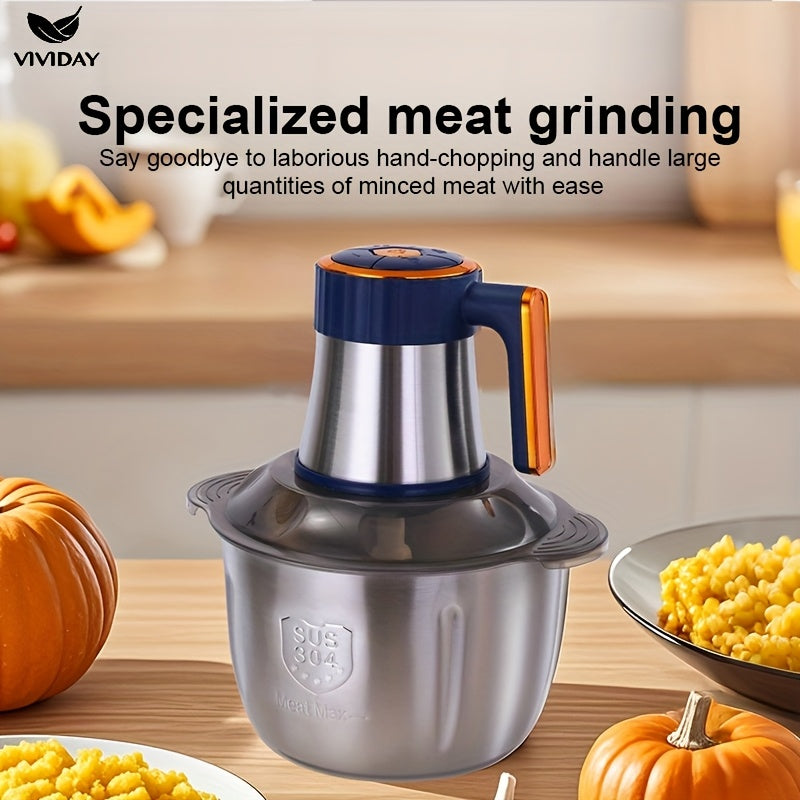 Stainless Steel Meat Grinder uy sharoitida tayyorlanadigan taomlar uchun muhim oshxona asbobi bo'lib, mustahkam plastmassa korpusi va Yevropa standarti rozetkasi bilan ta'minlangan.