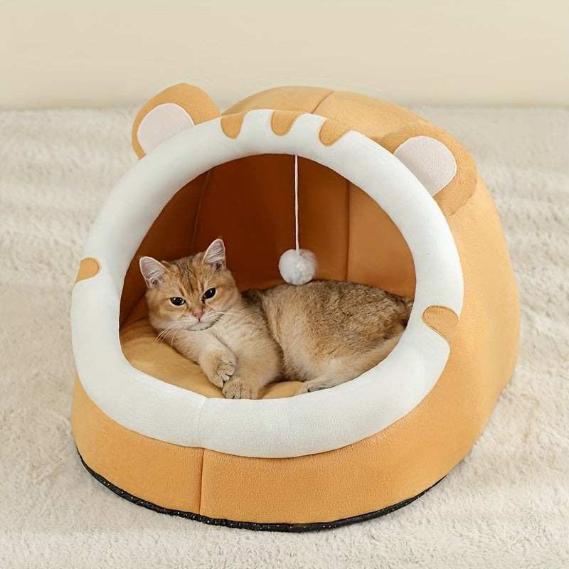 Polyester Fiber Cat Bed with Soft Cushion All-Season Small to Large Cats