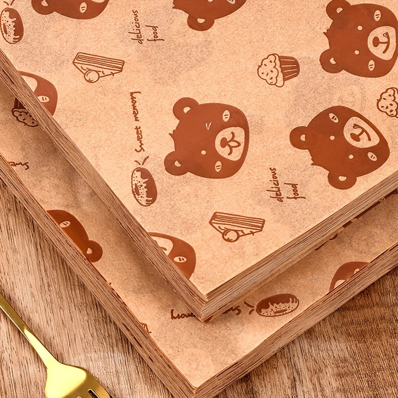 50 Sheets Oil-Proof Paper for Frying Baking Sandwich Packaging Natural Color