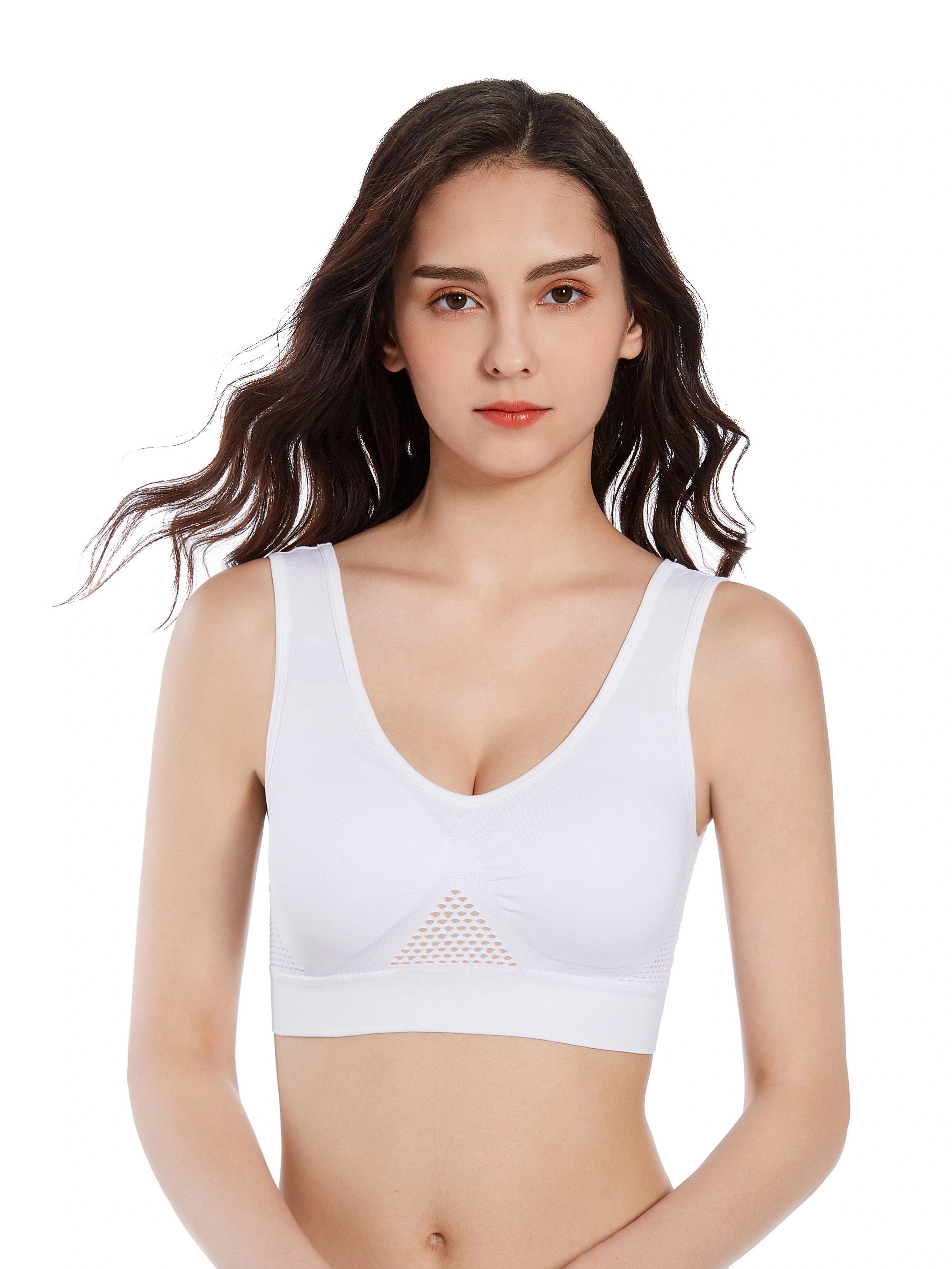 Women's Wireless Sports Bras for Running Breathable and Comfortable Pack of 3